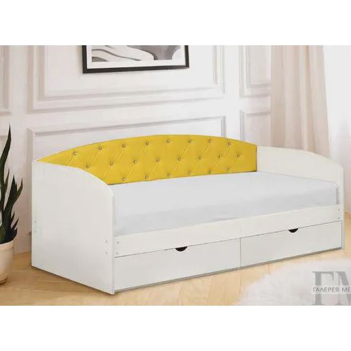 Кровать-софа с ящиками с мягкой спинкой